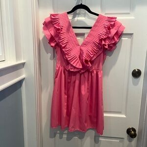 Entro pink ruffle mini dress size Small rush sorority party